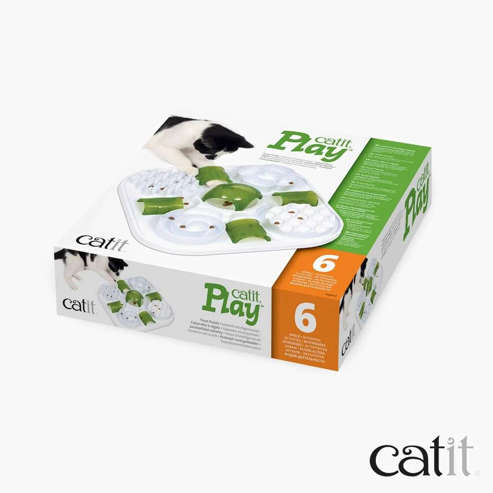 Catit Play Treat Puzzle – Interactive Cat Slow Feeder with 6 Activities