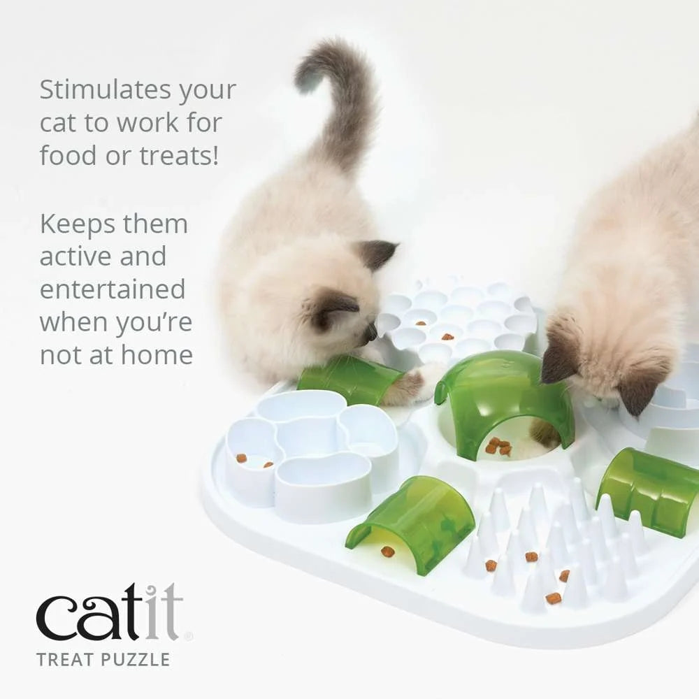 Catit Play Treat Puzzle – Interactive Cat Slow Feeder with 6 Activities