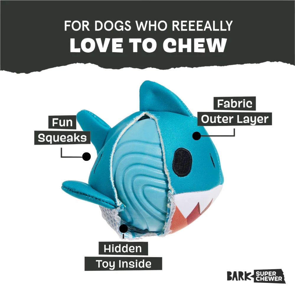 BARK Great White Dwight Super Chewer Dog Toy