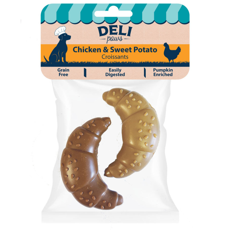 Deli Paws Croissants – Chicken & Sweet Potato Dog Treats 2pk