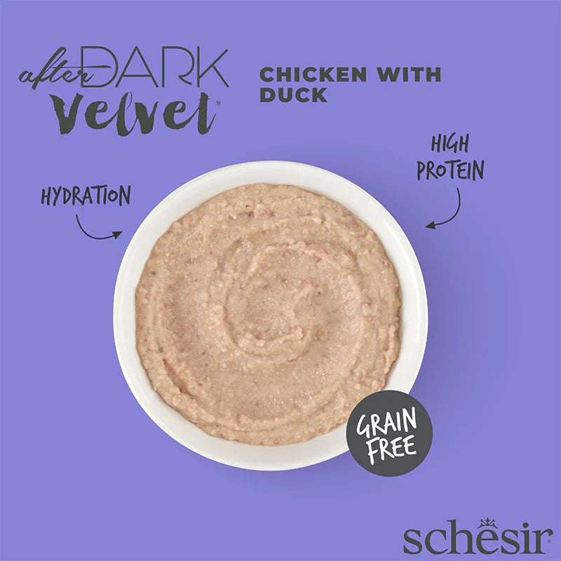 Schesir After Dark Velvet Mousse Adult Cat Chicken & Duck 12 x 80g