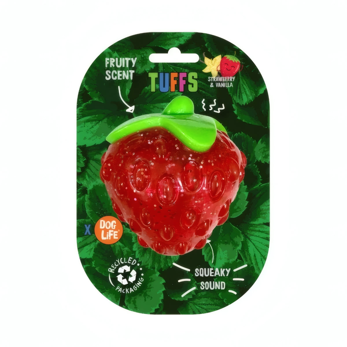 TUFFS x Dog Life Fruity Strawberry Scented Squeaky Dog Toy – Large