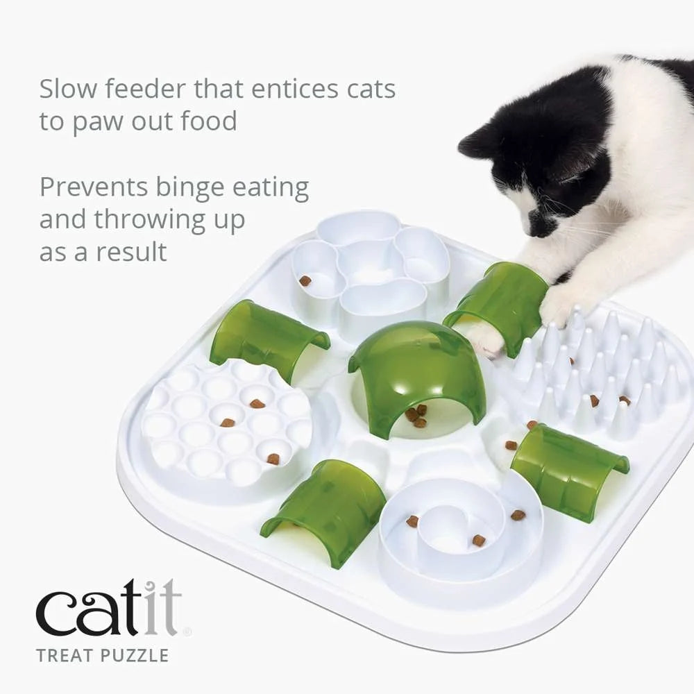 Catit Play Treat Puzzle – Interactive Cat Slow Feeder with 6 Activities