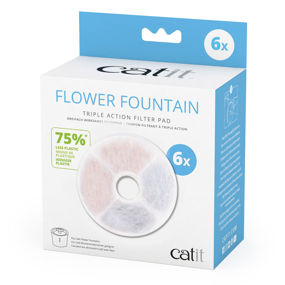 Catit Frameless Triple Action Fountain Filter Pads (Pack of 6)