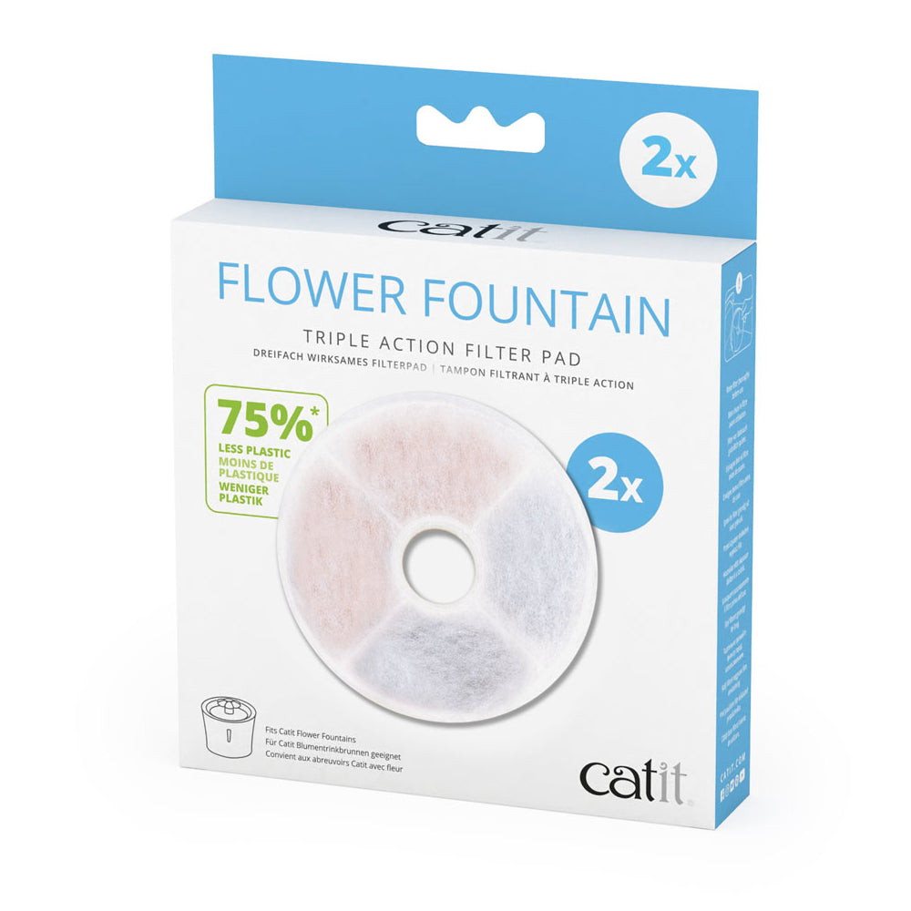Catit Frameless Triple Action Fountain Filter Pads (Pack of 2)