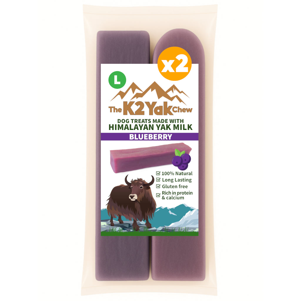 K2 Yak Chews Dog Treats Blueberry Large